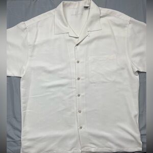 Ashworth Made in Korea White Short Sleeve Button Shirt XL